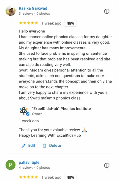 Parent Review: Very structured and professional phonics classes